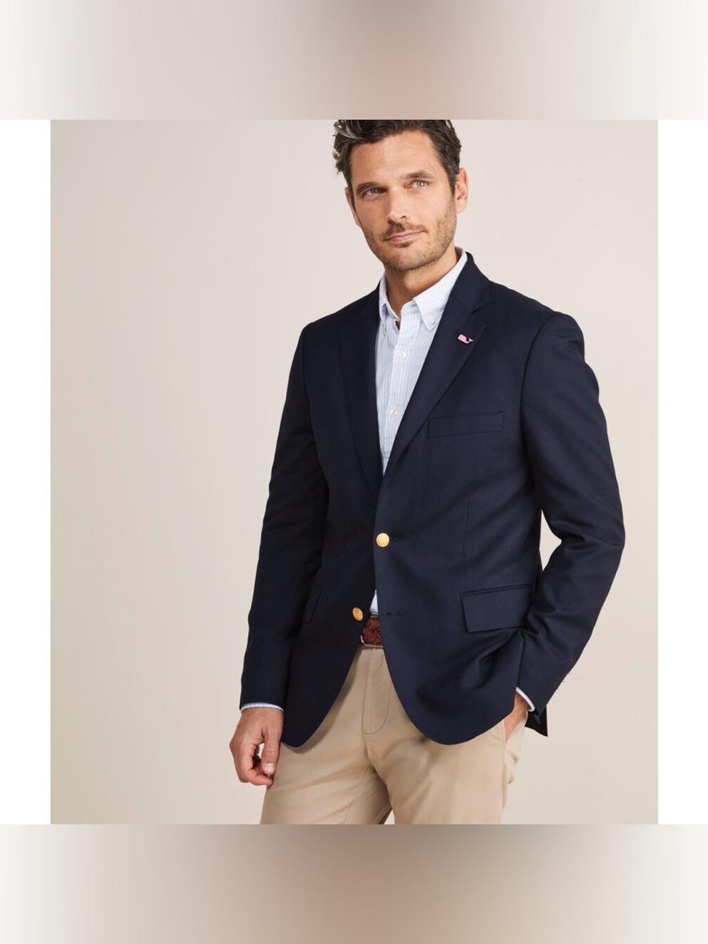 Vineyard Vines Mens Boathouse Performance Blazer Sz 46R Navy Wool Blend NWT $495
